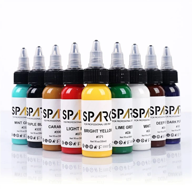 Tinta para tatuajes Tinta para tatuajes Spark, color negro brillante y oscuro real