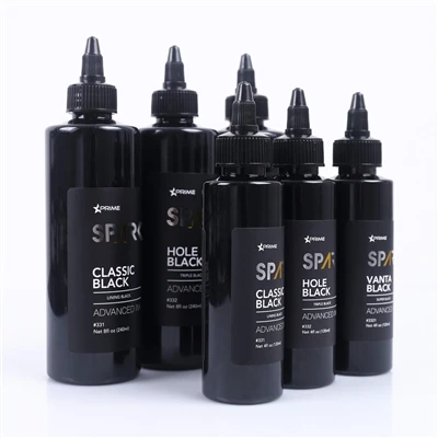 Tinta para tatuaje SPARK Black Series: juego profesional de 3 colores para pr...
