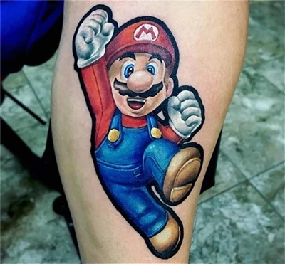 Tatuaje de Mario Bross hecho por @ nacho_serrano_2012 desde Argentina con #sp...