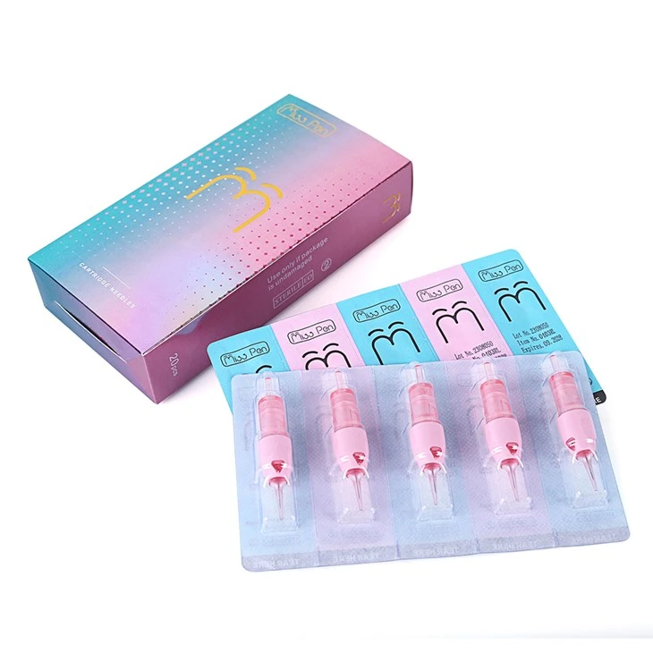 Proveedor de chispa China Agujas de cartucho desechables de maquillaje permanente personalizado para tatuaje de cejas de plástico