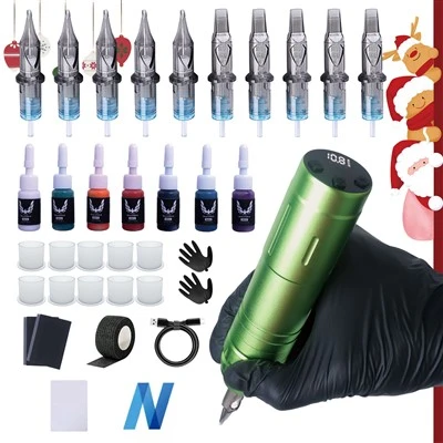Kit de lápiz de tatuaje de tatuaje de modelos inalámbricos 4 completos
