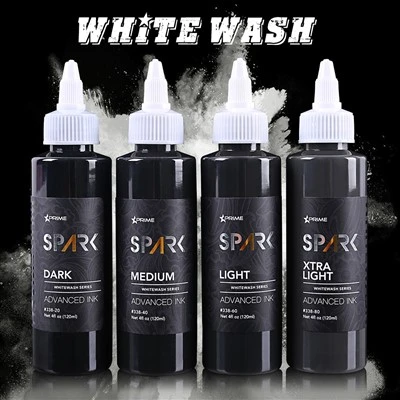 Conjunto profesional de 4 oz orgánico Bright and Long - tatuaje de chispa de blanca duradera para maquillaje permanente