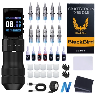 Kit de máquinas de tatuaje de pantalla grande para principiantes y artistas