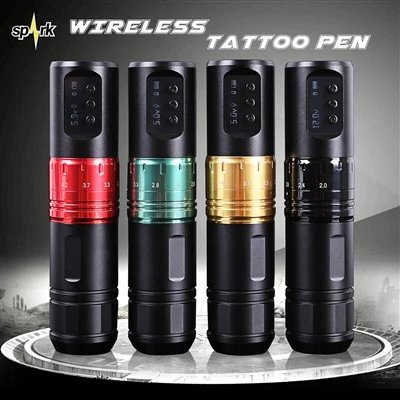 Pluma de máquina de tatuaje portátil inalámbrica recargable con Motor sin escobillas conexión permanente agujas de cartucho desechables