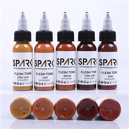 Spark de tatuaje de tatuaje de tono de piel de carne chispa