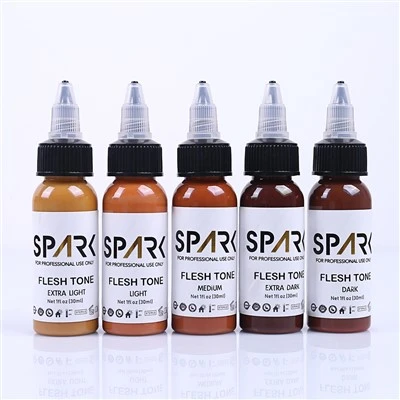 Spark Tattoo Ink Professional 1 oz tono de tono de tono para tatuajes para tatuaje de tono de tono de piel de color retrato
