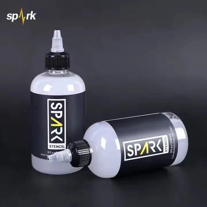 Spark Realistic Vegan Plantencil Friendly Rápido - Fórmula de secado Gel de transferencia 8 Fl oz (240 ml) para la aplicación de plantilla de tatuaje