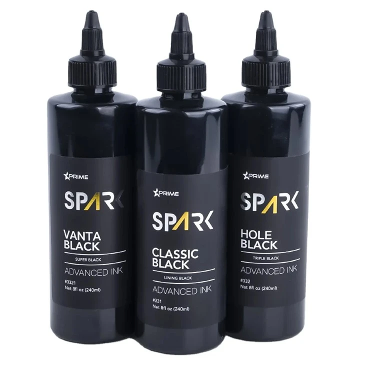 Spark Modelo de alta calidad Tatuaje negro Deep Ink 3 Serie 3 Black/Hole Negro/Vanta Negro Tatuaje permanente Permanente
