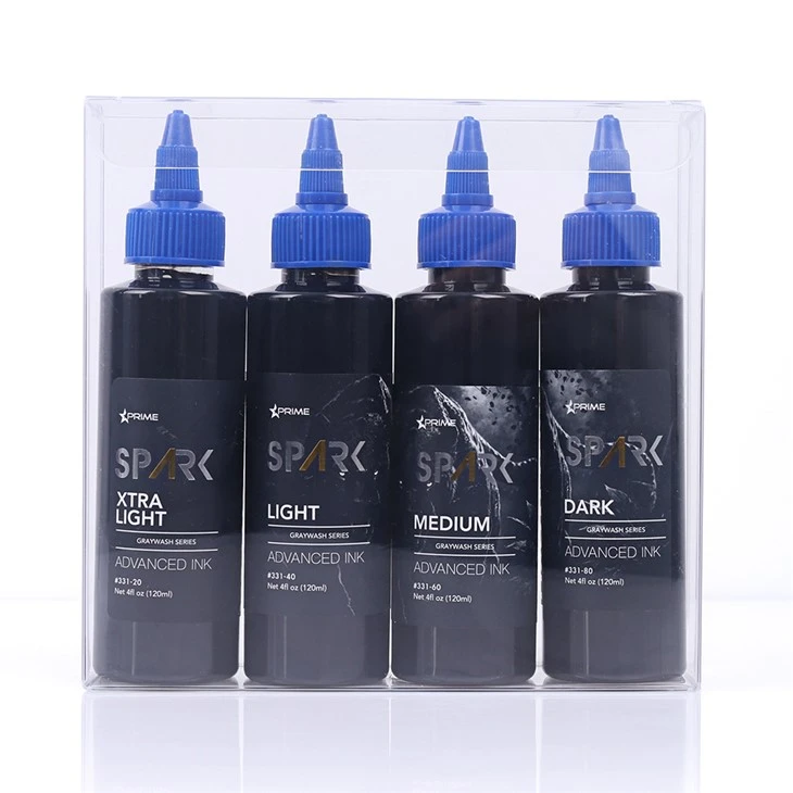 Spark más reciente 4 oz*4 set de lavado gris tatuaje temporal impermeable