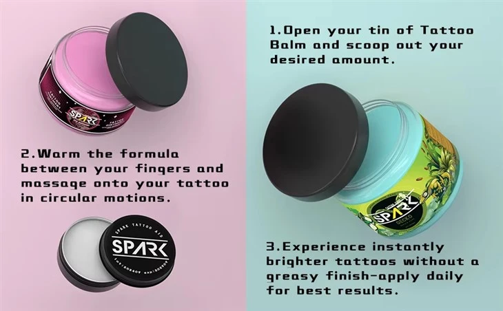 Spark Premium Tattoo Aftercare Cream Skin Healing Protection Servicio de etiqueta privada