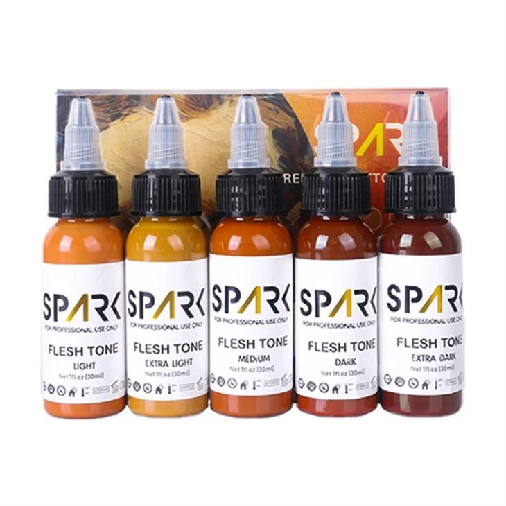 Spark Professional de 1 oz de tono de tono de tatuaje de tatuaje - Tono de tono de piel de retrato de precisión para uso profesional