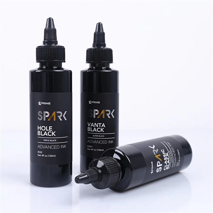 Luz negra triple de la tinta del tatuaje de la tinta del tatuaje de la chispa de la serie de la tinta negra del negro 4OZ del agujero