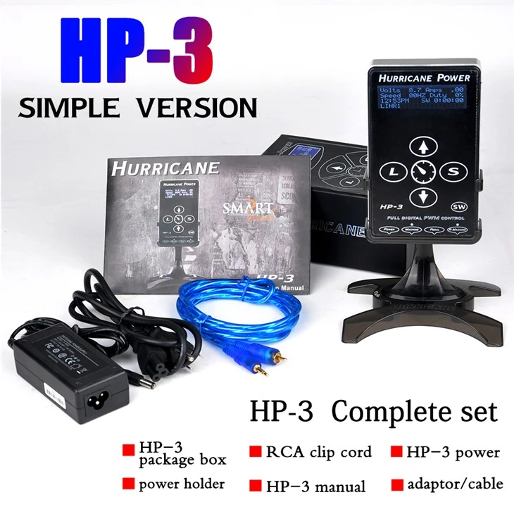 Fuente de alimentación para tatuajes de modo dual Hurricane