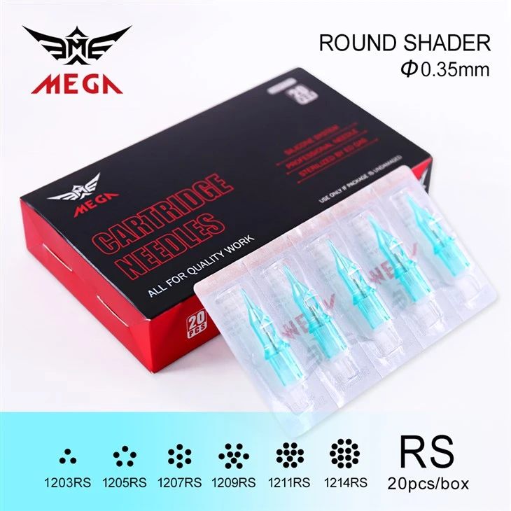 Cartuchos de tatuaje De sombreador Mega Round 0.35mm