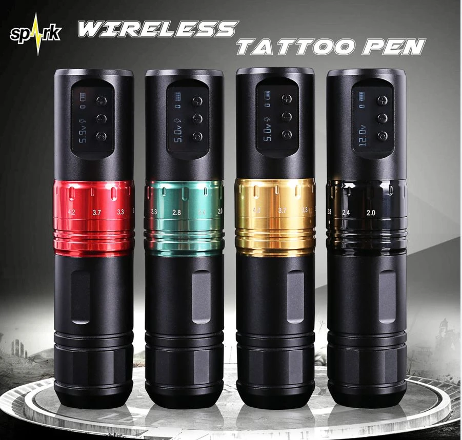 La más nueva máquina de cartuchos para tatuaje Spark inalámbrica de alta calidad con Motor sin escobillas para tatuajes y artes corporales