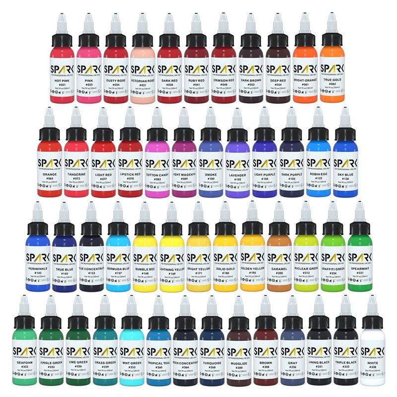Juego de tintas para tatuajes con suministro de tatuajes y tinta premium para tatuajes Spark