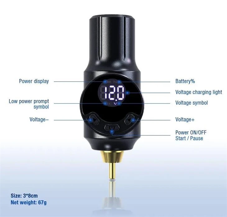 RCA MINI Tattoo Battery Fuente de alimentación inalámbrica para tatuajes