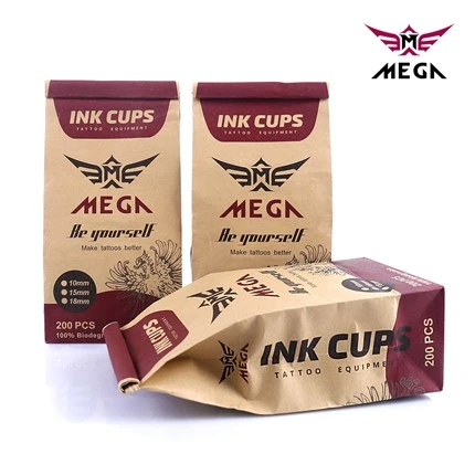 Vasos de tinta para tatuajes ecológicos 100% biodegradables
