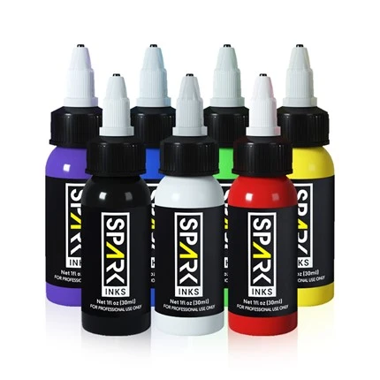 Tinta profesional permanente del tatuaje de la chispa del OEM de 7 colores