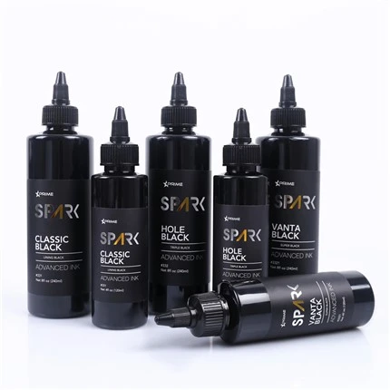 Juego de tinta para tatuaje Super Black 8OZ Black Ink Series Vanta Black Spark Tattoo Ink