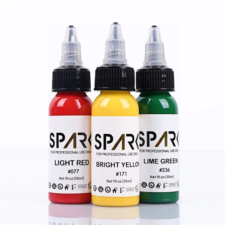 Tintas para tatuajes a granel Spark Tattoo Ink Tinta para tatuajes súper negra