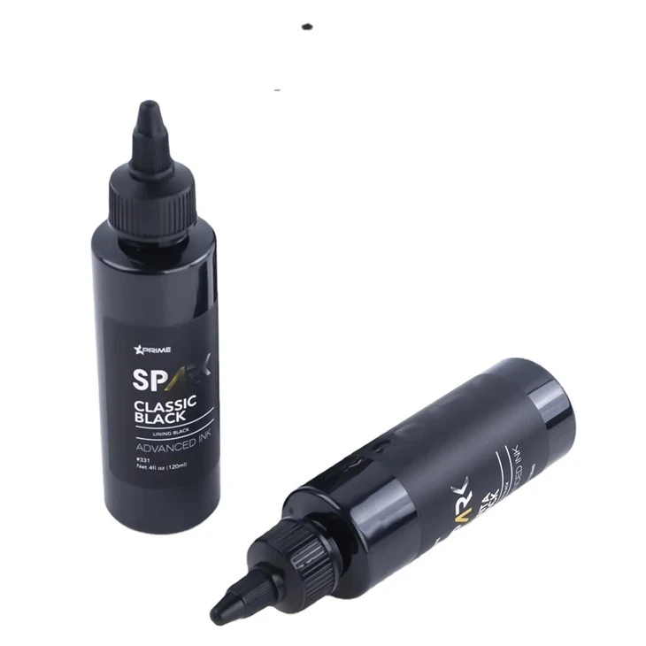 Tinta de tatuaje negra Forro negro clásico de 4 OZ Serie de tinta negra Tinta de tatuaje Spark Tinta de tatuaje Luz negra