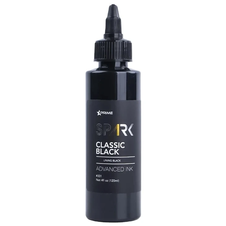 Tinta para tatuaje, negro brillante oscuro real, 8OZ, serie de tinta negra triple, tinta para tatuaje Spark, tinta para tatuaje, luz negra