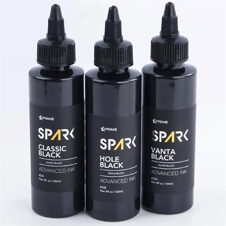 Tintas para tatuajes a granel, serie de tinta negra de 8OZ, tinta negra triple negra para tatuajes con chispa, tinta para tatuajes sin plomo