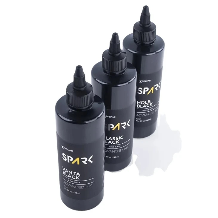 Vanta Black 8OZ 4OZ Super Black Ink Series Spark Tattoo Ink Juego de tinta para tatuaje profesional